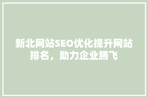 新北网站SEO优化提升网站排名，助力企业腾飞