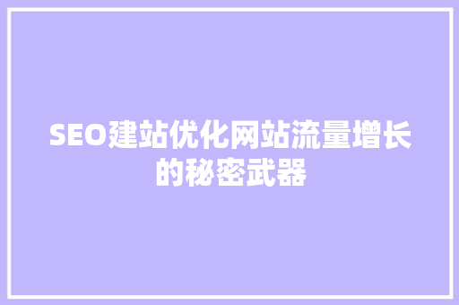 SEO建站优化网站流量增长的秘密武器