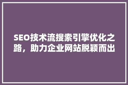 SEO技术流搜索引擎优化之路，助力企业网站脱颖而出