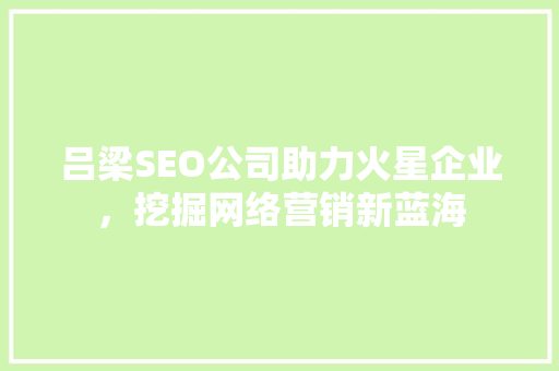 吕梁SEO公司助力火星企业，挖掘网络营销新蓝海
