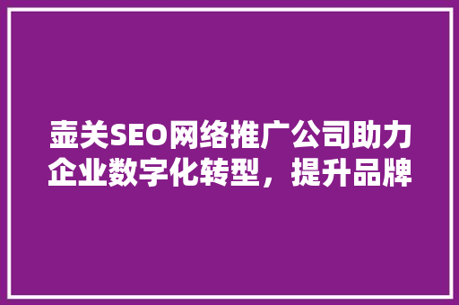 壶关SEO网络推广公司助力企业数字化转型，提升品牌影响力
