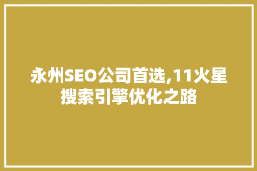 永州SEO公司首选,11火星搜索引擎优化之路