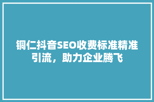 铜仁抖音SEO收费标准精准引流，助力企业腾飞