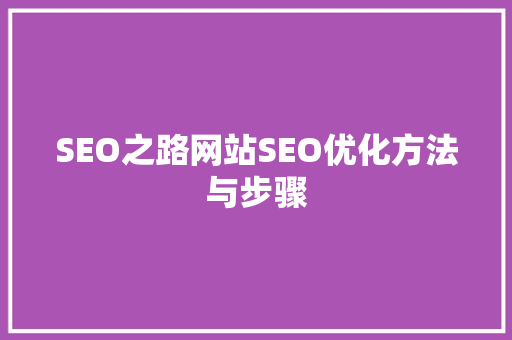 SEO之路网站SEO优化方法与步骤
