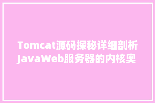 Tomcat源码探秘详细剖析JavaWeb服务器的内核奥秘