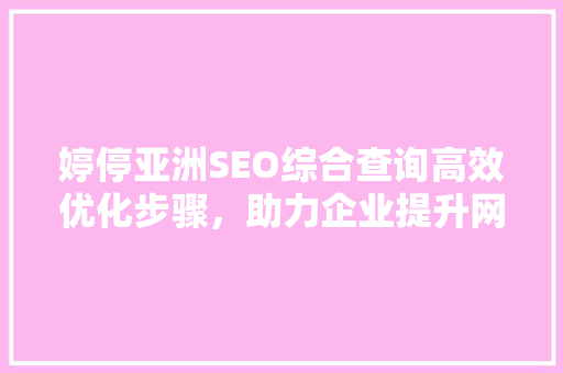 婷停亚洲SEO综合查询高效优化步骤，助力企业提升网络竞争力