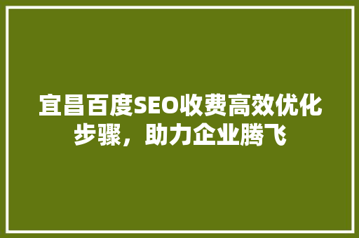 宜昌百度SEO收费高效优化步骤，助力企业腾飞