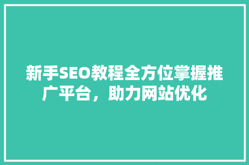 新手SEO教程全方位掌握推广平台，助力网站优化