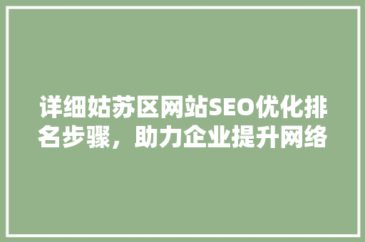 详细姑苏区网站SEO优化排名步骤，助力企业提升网络影响力