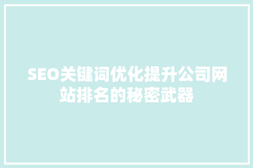 SEO关键词优化提升公司网站排名的秘密武器