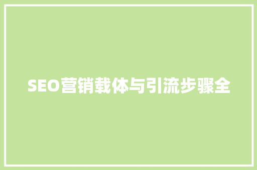 SEO营销载体与引流步骤全