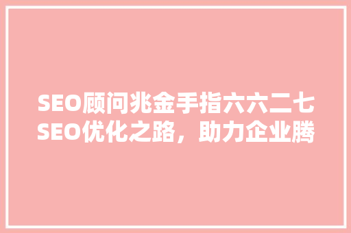 SEO顾问兆金手指六六二七SEO优化之路，助力企业腾飞