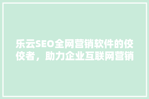 乐云SEO全网营销软件的佼佼者，助力企业互联网营销新突破