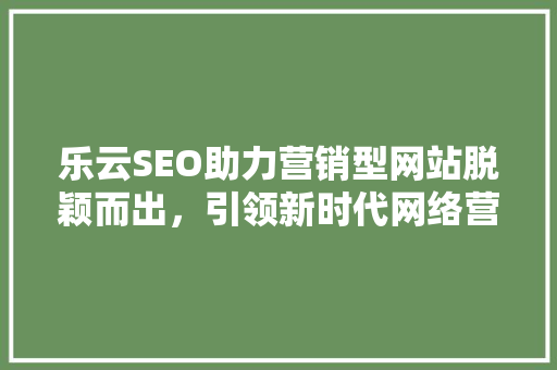乐云SEO助力营销型网站脱颖而出，引领新时代网络营销新趋势
