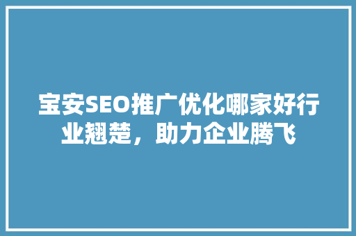 宝安SEO推广优化哪家好行业翘楚，助力企业腾飞