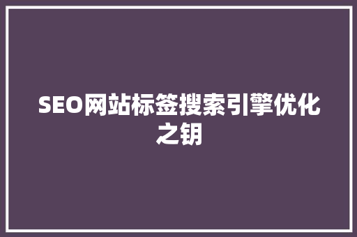 SEO网站标签搜索引擎优化之钥