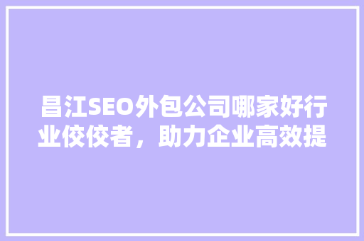 昌江SEO外包公司哪家好行业佼佼者，助力企业高效提升网络营销效果