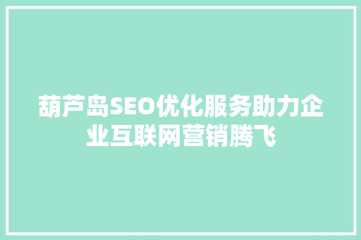 葫芦岛SEO优化服务助力企业互联网营销腾飞