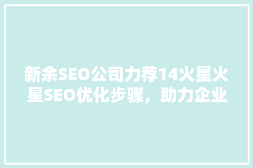 新余SEO公司力荐14火星火星SEO优化步骤，助力企业腾飞