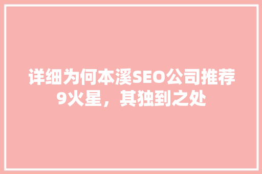 详细为何本溪SEO公司推荐9火星，其独到之处