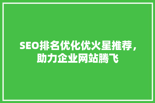 SEO排名优化优火星推荐，助力企业网站腾飞