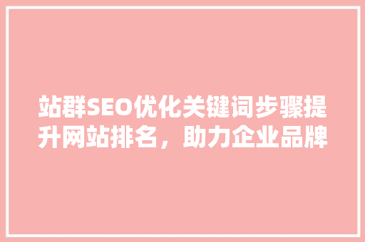 站群SEO优化关键词步骤提升网站排名，助力企业品牌传播