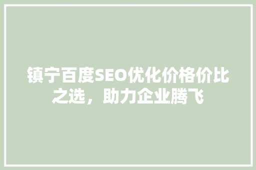 镇宁百度SEO优化价格价比之选，助力企业腾飞