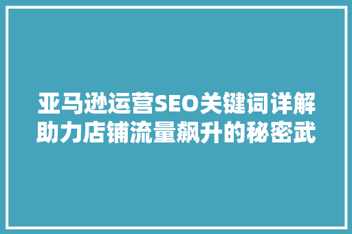 亚马逊运营SEO关键词详解助力店铺流量飙升的秘密武器