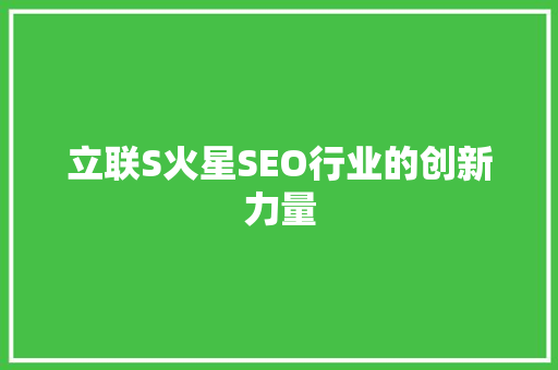 立联S火星SEO行业的创新力量