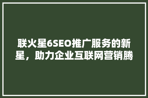 联火星6SEO推广服务的新星，助力企业互联网营销腾飞