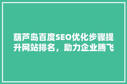 葫芦岛百度SEO优化步骤提升网站排名，助力企业腾飞