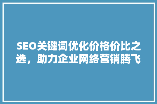 SEO关键词优化价格价比之选，助力企业网络营销腾飞