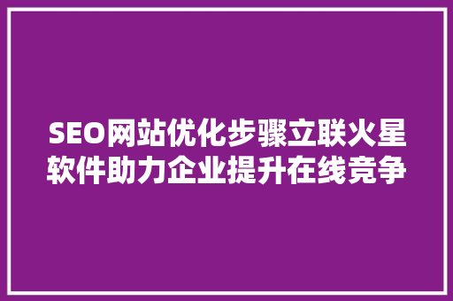 SEO网站优化步骤立联火星软件助力企业提升在线竞争力