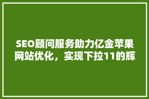 SEO顾问服务助力亿金苹果网站优化，实现下拉11的辉煌成就