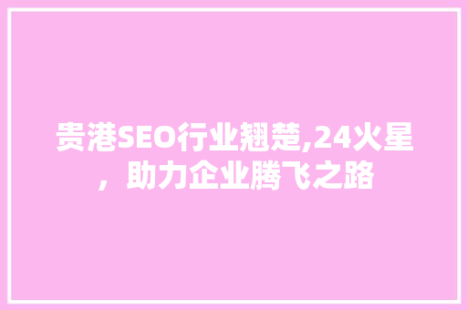 贵港SEO行业翘楚,24火星，助力企业腾飞之路