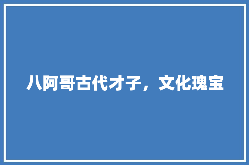 八阿哥古代才子，文化瑰宝