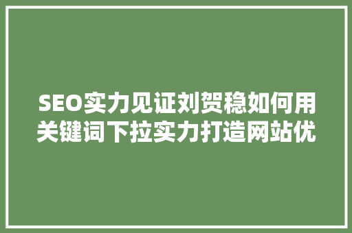 SEO实力见证刘贺稳如何用关键词下拉实力打造网站优化传奇