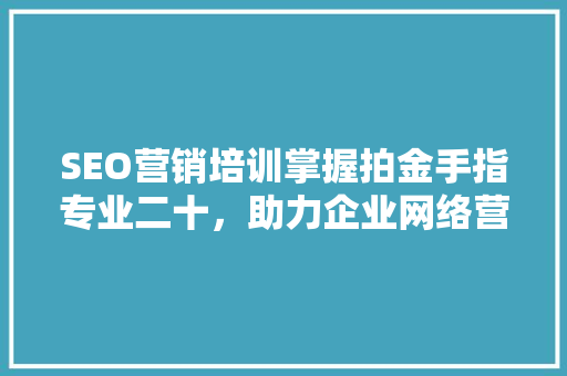 SEO营销培训掌握拍金手指专业二十，助力企业网络营销腾飞