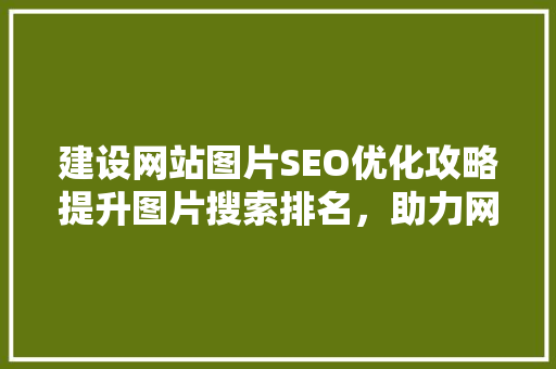 建设网站图片SEO优化攻略提升图片搜索排名，助力网站流量增长