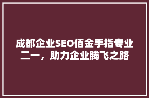 成都企业SEO佰金手指专业二一，助力企业腾飞之路