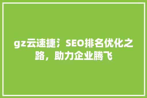 gz云速捷氵SEO排名优化之路，助力企业腾飞