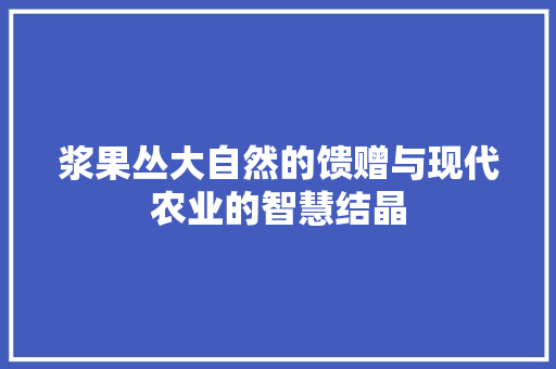 浆果丛大自然的馈赠与现代农业的智慧结晶