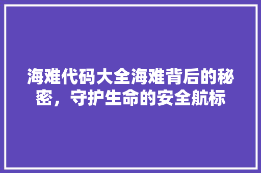 海难代码大全海难背后的秘密，守护生命的安全航标