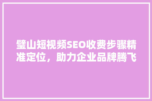 璧山短视频SEO收费步骤精准定位，助力企业品牌腾飞