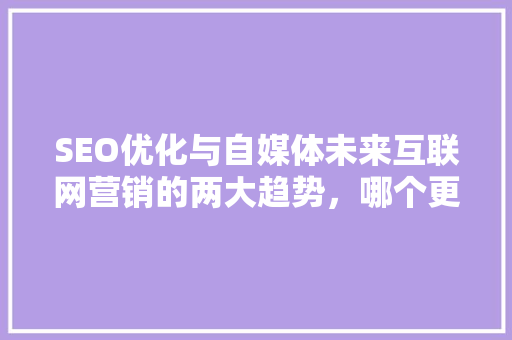 SEO优化与自媒体未来互联网营销的两大趋势，哪个更有前途