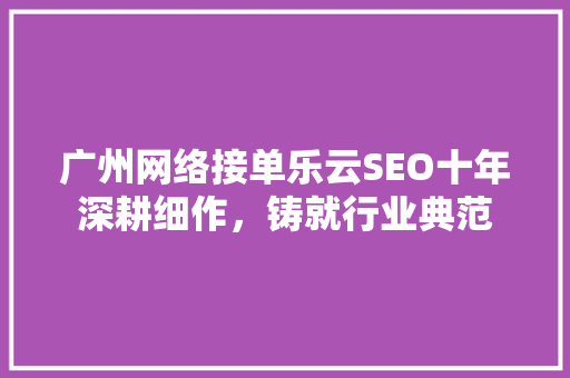 广州网络接单乐云SEO十年深耕细作，铸就行业典范