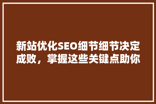 新站优化SEO细节细节决定成败，掌握这些关键点助你网站脱颖而出