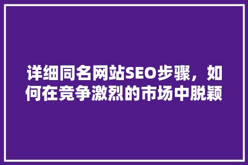 详细同名网站SEO步骤，如何在竞争激烈的市场中脱颖而出