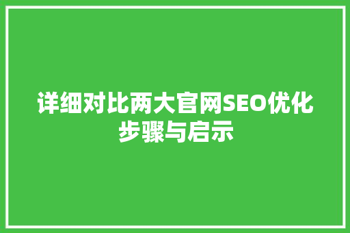 详细对比两大官网SEO优化步骤与启示