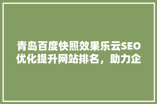 青岛百度快照效果乐云SEO优化提升网站排名，助力企业腾飞